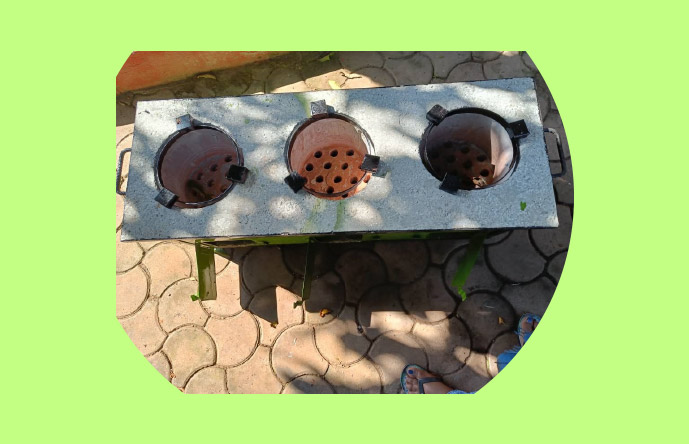 Rectangular Triple Burner Stove